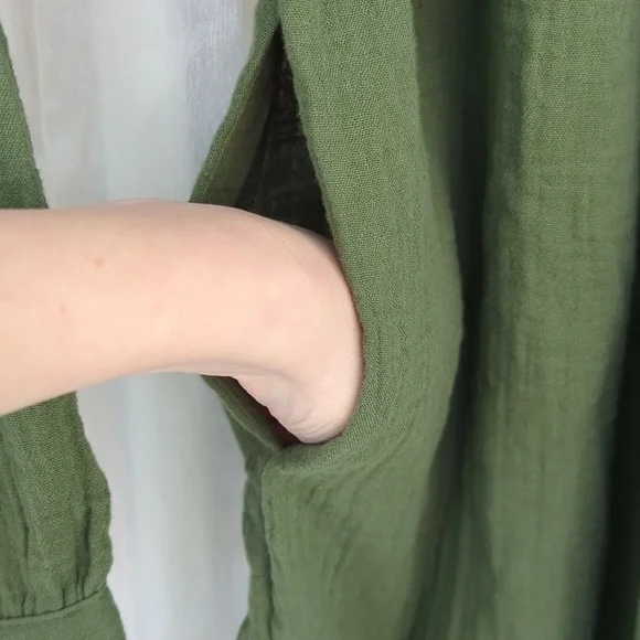 NWT Women's Balloon Long Sleeve Tie-Front Shirtdress Universal Thread Green Sz S - Picture 10 of 11